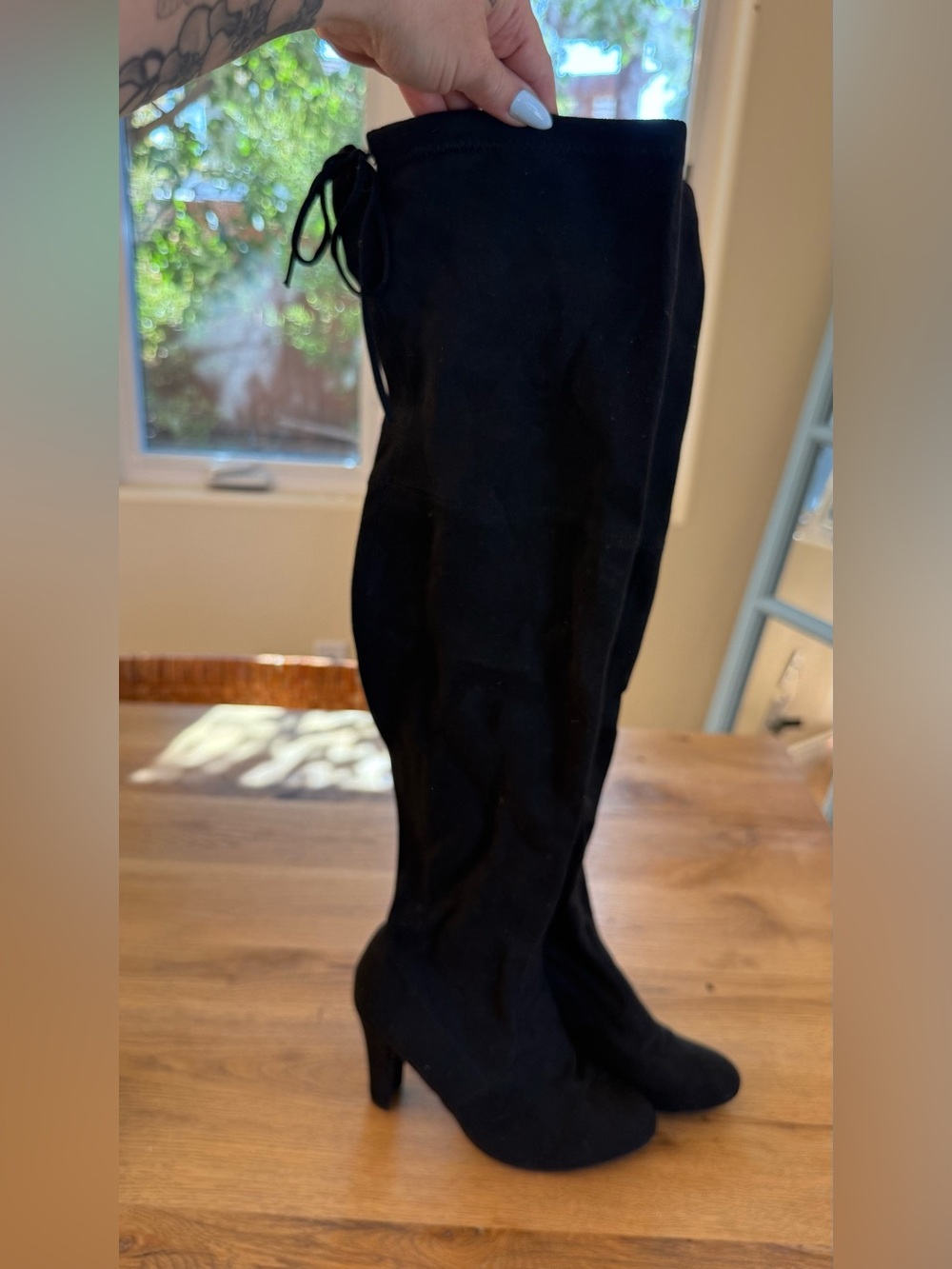 Steve Madden Black Over-the-Knee Suede Boots
